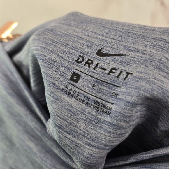 Nike Leggings Womens Small Blue Heathered Stripe High Rise One Dri Fit - Picture 3 of 11